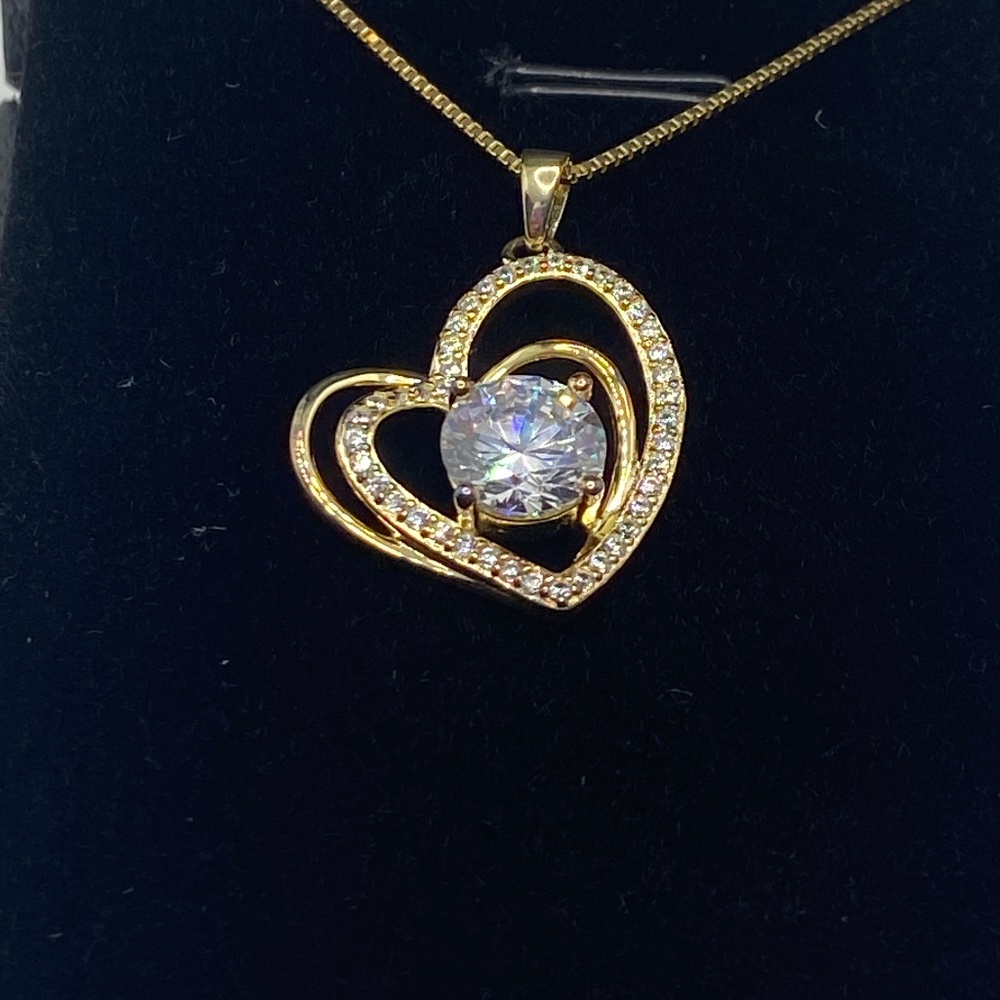 4K Gold Plated 925 Sterling Silver Pendant Necklaces 5A Cubic Zi
